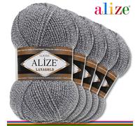 Alize 5 X 100 G Lanagold Filato Misto Universale In Lana E Acrilico 52 Colori