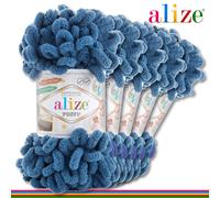 Alize 5 x 100 G Puffy Ciniglia Filo Lana Lavoro a Maglia Particolarità 76 Colori