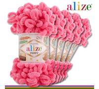 Alize 5 x 100 G Puffy Ciniglia Filo Lana Lavoro a Maglia Particolarità 76 Colori