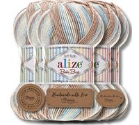Alize Baby Best - 5 gomitoli da 100 g, filato turco adatto per bambini, tinta unita, adatto da lavorare a maglia e all'uncinetto, soffice (6657)