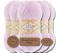 Alize Baby Best Batik - 5 gomitoli da 100 g, filato turco adatto per bambini, tinta unita, adatto da lavorare a maglia e all'uncinetto, soffice (lilla | 27)
