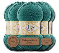 Alize Baby Best Batik 5x 100g Lana per maglieria Antipilling Lana turca per neonati Bebe Plain Filati di lana per maglieria Filati per maglieria per uncinetto Cotone Morbido (Plumage, 847)