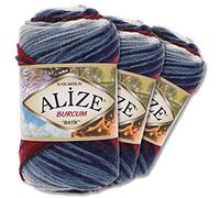 Alize Burcum Batik Premium - 3 gomitoli di lana da 100 g, 100% acrilico, 29 colori sfumati (2978)