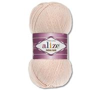 Alize Cotton Gold Premium - Filato in 59 diversi colori per lavorare a maglia e creare Amigurumi, adatto per tutto l'anno, gomitolo da 100 g (382, colore beige crema)