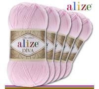 Alize Diva Lace Garn 5 x 100 g Filato Effetto Seta 350 m Acrilico 64 Colori