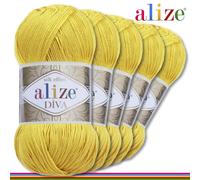 Alize Diva Lace Garn 5 x 100 g Filato Effetto Seta 350 m Acrilico 64 Colori