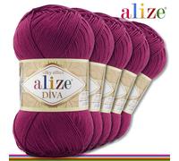 Alize Diva Lace Garn 5 x 100 g Filato Effetto Seta 350 m Acrilico 64 Colori