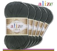 Alize Diva Lace Garn 5 x 100 g Filato Effetto Seta 350 m Acrilico 64 Colori