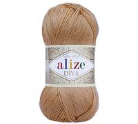 Alize Diva - Set di 4 matasse di filato 100% microfibra acrilica effetto seta per uncinetto, 400 g, 1400 m (1532 iarde)