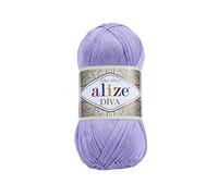 Alize Diva Silky Effect 100% microfibra di filato acrilico all'uncinetto, in pizzo, 2 matasse, 100 g, 350 m - 158 Lavanda