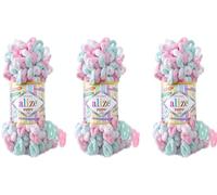 Alize Gomitolo di filato per coperta per bambini, confezione da 3skn, 300 g, 30 m, 100% micropoliestere, morbido, filato lavorato a mano, filato lavorato a maglia super grosso (6052)