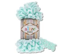 Alize - Gomitolo di lana Puffy da 100 g in 62 colori assortiti per lavorare a maglia e uncinetto senza attrezzi (15 | menta)