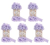 Alize Puffy, 5 gomitoli di lana da 100 g, 500 g, per lavoro a maglia senza ago Lilla 146