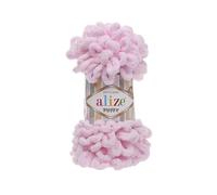 Alize Puffy Baby Big Loop, 3 gomitoli, 100% lana morbida in micropoliestere, ogni gomitolo da 100 g 9 m - 31 rosa confetto