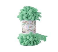 Alize Puffy Baby Big Loop, 3 gomitoli di lana morbida in 100% micropoliestere, ogni gomitolo da 100 g, 9 m, 741 color foglia di tè