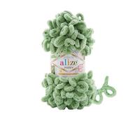 Alize Puffy Baby Big Loop - 5 gomitoli di lana morbida in 100% micropoliestere, ogni gomitolo da 100 g 9 m - 299 verde mandorla