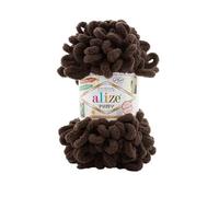 Alize Puffy Baby Big Loop - 5 gomitoli di lana morbida in 100% micropoliestere, ogni gomitolo da 100 g 9 m - 26 marrone scuro