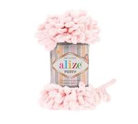 Alize Puffy Baby Big Loop - 5 gomitoli di lana morbida in 100% micropoliestere per gomitolo, 100 g, 9 m, 639 rosa cristallo
