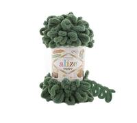 Alize Puffy Baby Big Loop - Filato 100% micropoliestere morbido lana ogni gomitolo 100 g 9 m - 532 verde pino