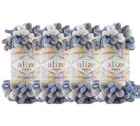Alize Puffy Color Baby Coperta Filato Lotto di 4skn 400gr 39.3 yds 100% Micropolyester Soft Yarn Hand Knitting Yarn (6075)