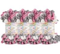 Alize Puffy Color Baby Coperta Filato Lotto di 4skn 400gr 39.3 yds 100% Micropolyester Soft Yarn Hand Knitting Yarn (6070)
