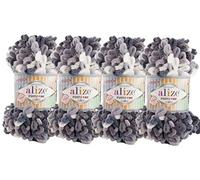 Alize Puffy Fine Color Baby Coperta Piccolo Loop 100% Micropoliestere Morbido Filato Lotto di 4skn 400gr 64yds (5925)