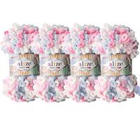 Alize Puffy Fine Color Baby Coperta Piccolo Loop 100% Micropoliestere Morbido Filato Lotto di 4skn 400gr 64yds (5945)