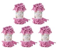 Alize Puffy Lana Super Bulk 500g, 5 Gomitoli da 100g, Lana con Passanti, Per Lavorare a Maglia Senza Ago (Lilla 98)