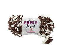 Alize Puffy More Color, 150 g di filato per lavorare a maglia, senza ago, colore: 6288 bianco/marrone