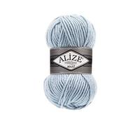 Alize SuperLana Maxi 25% Lana 75% Acrilico Ogni Matassa 100 g 100 m, Lotto di 4 Matasse - 480 Azzurro