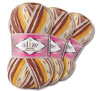 Alize Superwash Comfort - Gomitolo di lana per calzini, 3 x 100 g, 33 colori a scelta