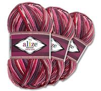 Alize Superwash Comfort - Gomitolo di lana per calzini, 3 x 100 g, 33 colori a scelta (2698)
