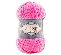 Alize Velluto - Gomitolo di lana da 100 g, in 30 colori, 121, colore rosa