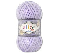 Alize Velluto - Gomitolo di lana da 100 g, in 30 colori, 146, colore lilla