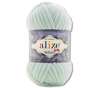 Alize Velluto - Gomitolo di lana da 100 g, in 30 colori, 15, colore menta