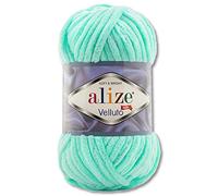 Alize Velluto - Gomitolo di lana da 100 g, in 30 colori, 19, colore verde chiaro