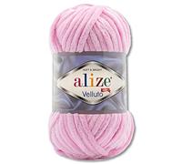 Alize Velluto - Gomitolo di lana da 100 g, in 30 colori, 31, colore baby rosa