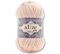 Alize Velluto - Gomitolo di lana da 100 g, in 30 colori, 340, colore rosa cipria