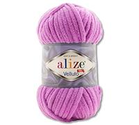 Alize Velluto - Gomitolo di lana da 100 g, in 30 colori, 378, colore orchidea