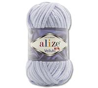 Alize Velluto - Gomitolo di lana da 100 g, in 30 colori, 416, colore grigio