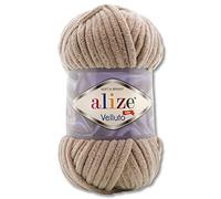 Alize Velluto - Gomitolo di lana da 100 g, in 30 colori, 530, colore beige