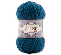 Alize Velluto - Gomitolo di lana da 100 g, in 30 colori, 646, colore petrolio