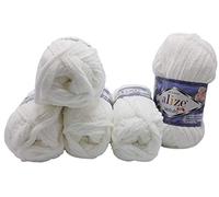 Alize Velluto Morbidissimo gomitolo di lana per bambini, in set da 5 da 100 g ciascuno, per un totale di 500 g (etichetta in lingua italiana non garantita)