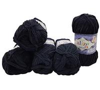 Alize Velluto Morbidissimo gomitolo di lana per bambini, in set da 5 da 100 g ciascuno, per un totale di 500 g (etichetta in lingua italiana non garantita)