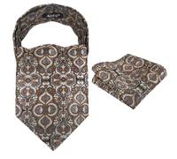 Alizeal Set Cravatta da Uomo Cravat Tie Set Ascot Retrò Floreale per Banchetto Festa Cravatta e Set Fazzoletto da Taschino, Taglia unica