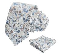 Alizeal Set di cravatta da uomo con piccolo fiore elegante e classico per matrimoni, festa dello sposo, novità: set di cravatta e fazzoletto con fiore, Taglia unica