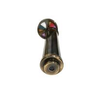 Aljiwar Caleidoscopio classico - Giocattolo ottico in ottone con finitura nera con ruota a prisma rotante colorata, cercatore di vista tradizionale retrò per arte visiva e decorazioni