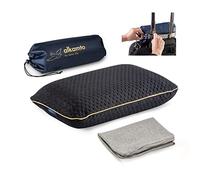 alkamto Comodo cuscino in memory foam con fodera in cotone extra - facile da trasportare - federa per cuscino regolabile della temperatura (Nero)