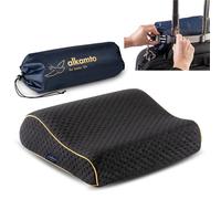 alkamto Cuscino da viaggio - Supporto ergonomico per il collo da campeggio in memory foam con federa termoregolante - Borsa da viaggio impermeabile inclusa