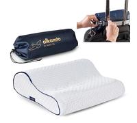 alkamto Cuscino da viaggio - Supporto ergonomico per il collo da campeggio in memory foam con federa termoregolante - Borsa da viaggio impermeabile inclusa